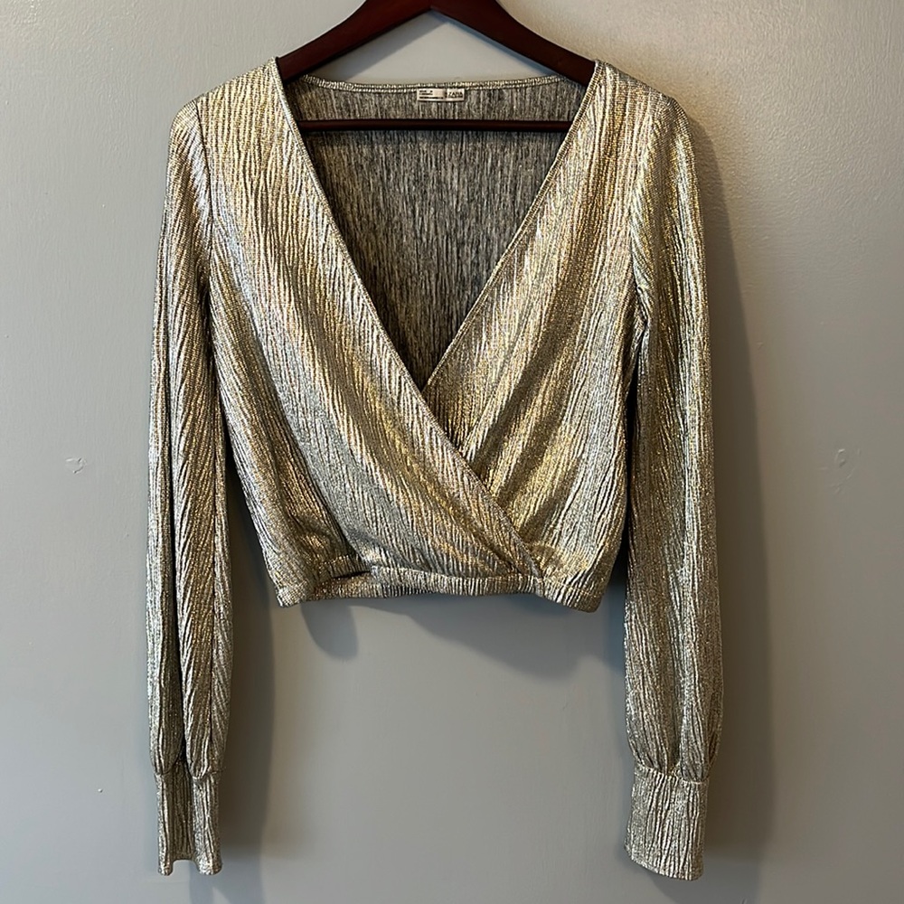 Zara WB Collection, Size M, shiny gold lame!